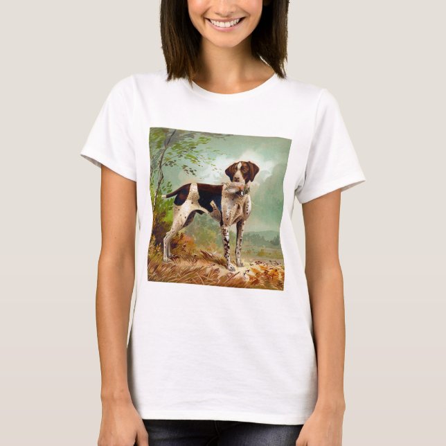 T-shirt Chien de chasse avec oiseau dans la gueule (Devant)