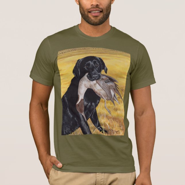 T-shirt Chien de chasse noir de Labrador (Devant)