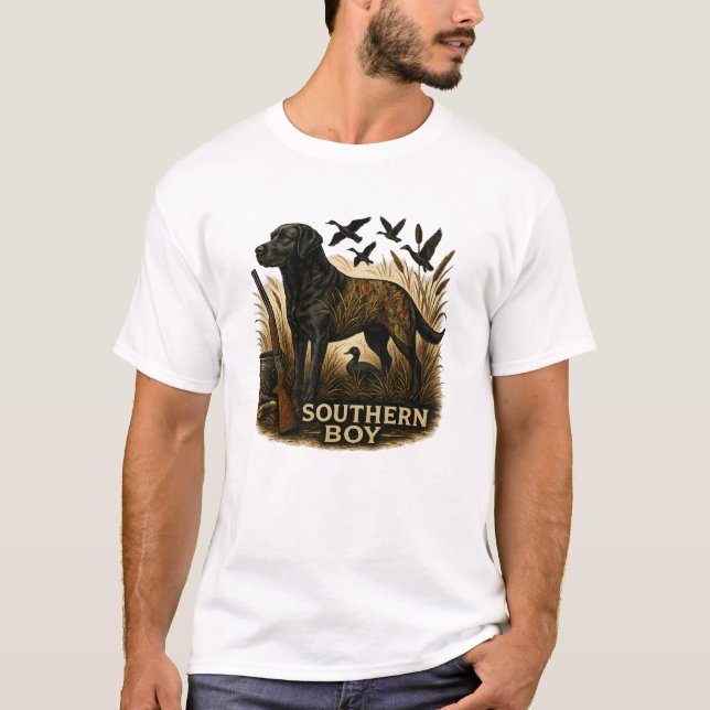 T-shirt Chien de chasse Southern Boy Camo (Devant)