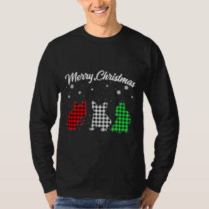T-shirt Chien de Chien de Chien de Chien de Noel Plaid