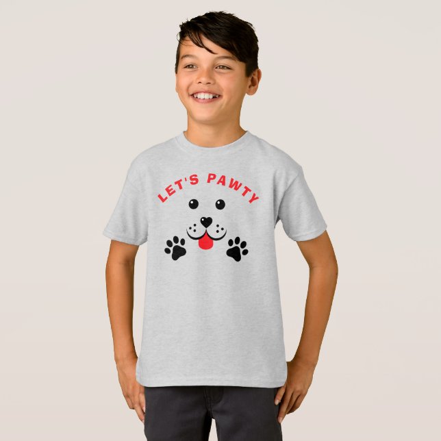 T-shirt Chien de Chien De Chien De Chien Pawty Enfant Anni (Devant entier)