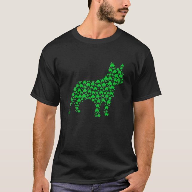 T-shirt Chien de Chien de Chien de France Shamrock St.Patr (Devant)
