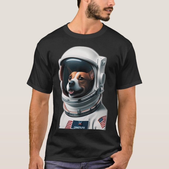 T-shirt Chien De Chien En Costume D'Astronaut (Devant)