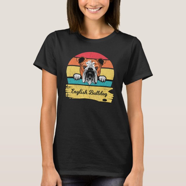 T-shirt Chien de chien style rétro anglais (Devant)
