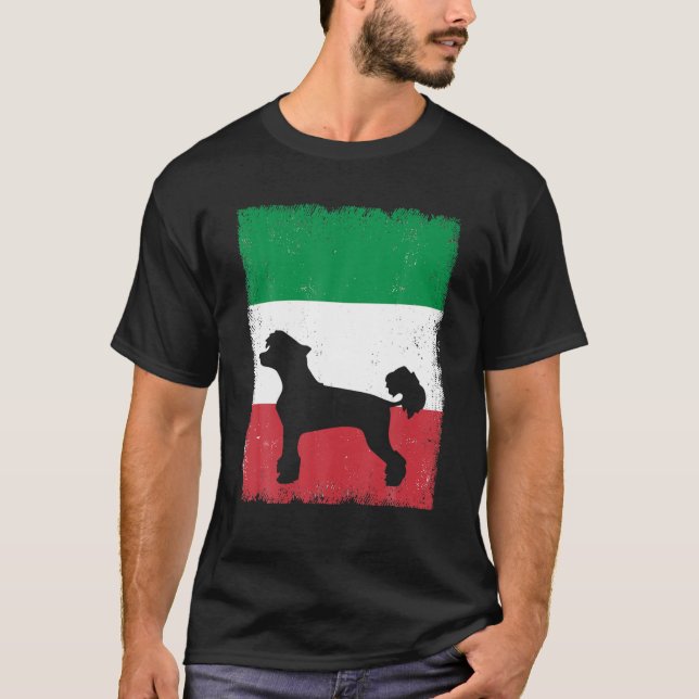 T-shirt Chien de Chine arrêté Italie Drapeau Italien Vinta (Devant)