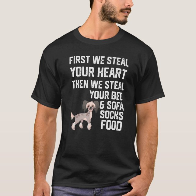 T-shirt Chien de Chinois Craint Voler Votre Coeur Voler Vo (Devant)