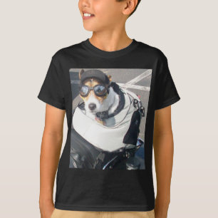 T-shirt Chien De Cochon De Moto Né Pour Ride Russell Terri