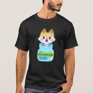 T-shirt Chien de compagnie antidépresseur Corgi Bonheur Ch