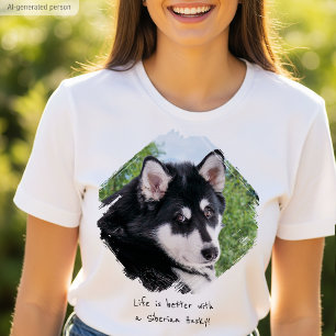 T-shirt Chien de compagnie moderne personnalisé avec photo