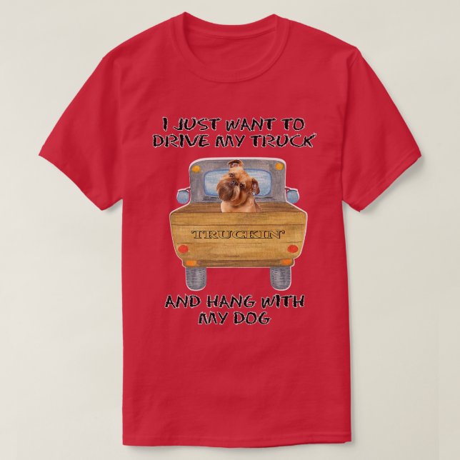 T-shirt Chien de conduite de camion Bruxelles Griffon (Design devant)