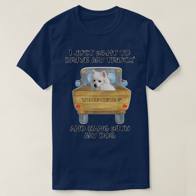 T-shirt Chien de conduite de camion Chien américain Eskimo (Design devant)