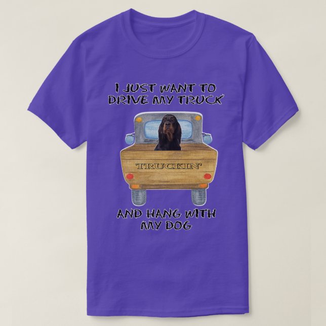 T-shirt Chien de conduite de camion Gordon Setters (Design devant)
