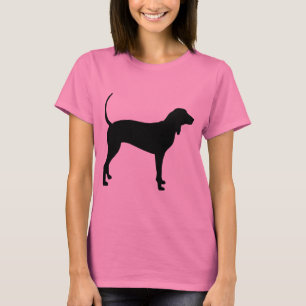 T-shirt Chien de Coonhound (noir)
