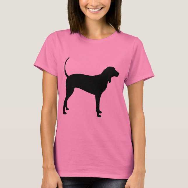 T-shirt Chien de Coonhound (noir) (Devant)