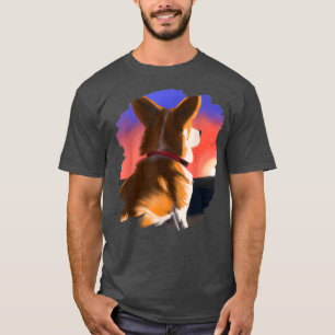 T-shirt Chien de Corgi Art Sunset Vintage Corgis Chiens