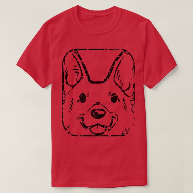 T-shirt Chien de Corgi Chien Chiot Trendy Distressed253 (Design devant)