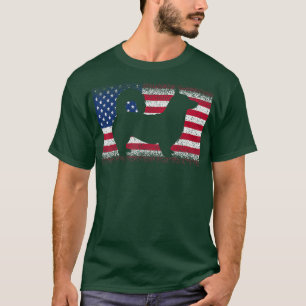 T-shirt Chien de Corgi drôle avec Drapeau américain Patrio