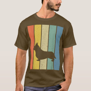 T-shirt Chien de Corgi gallois Vintage Retro les années 70