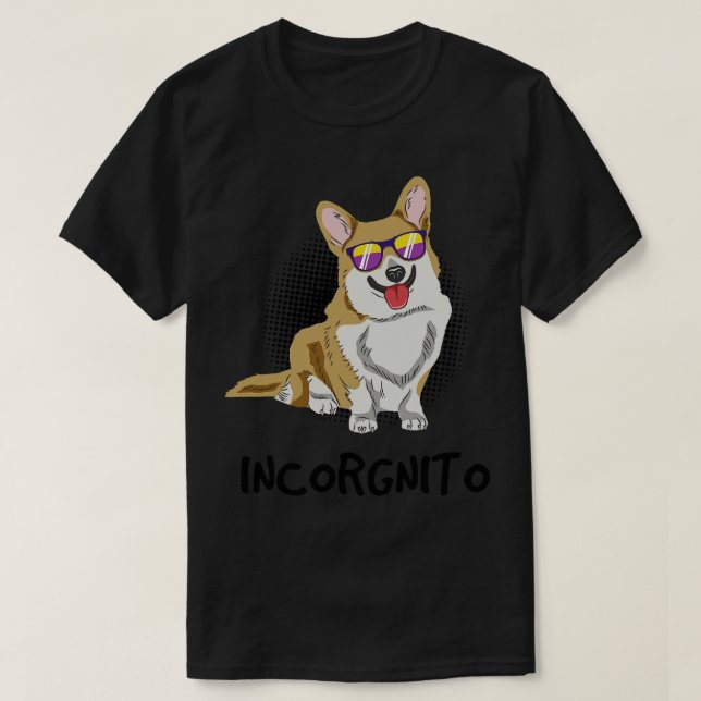 T-shirt Chien de Corgi Incorgnito (Design devant)