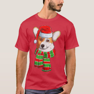 T-shirt Chien de Corgi mignon portant le chapeau de Père N