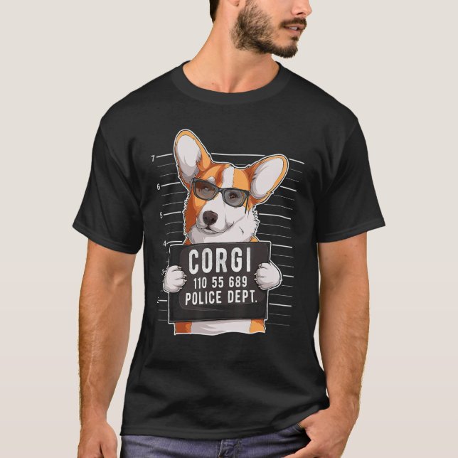 T-shirt Chien de Corgi Mugshot (Devant)