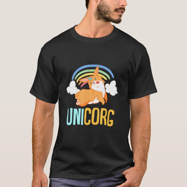 T-shirt Chien de Corgi Unicorg (Devant)