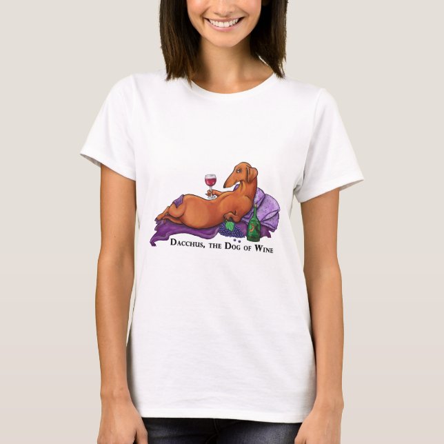 T-shirt Chien de Dacchus de vin (Devant)