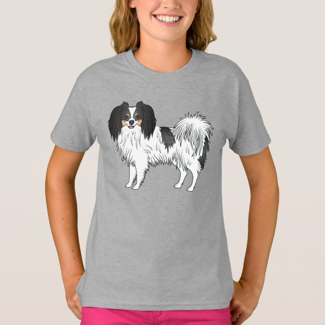T-shirt Chien de dessin animé heureux représentant un chie (Devant)