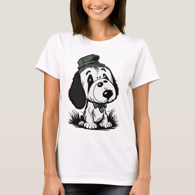 T-shirt Chien de dessin animé mignon (Devant)