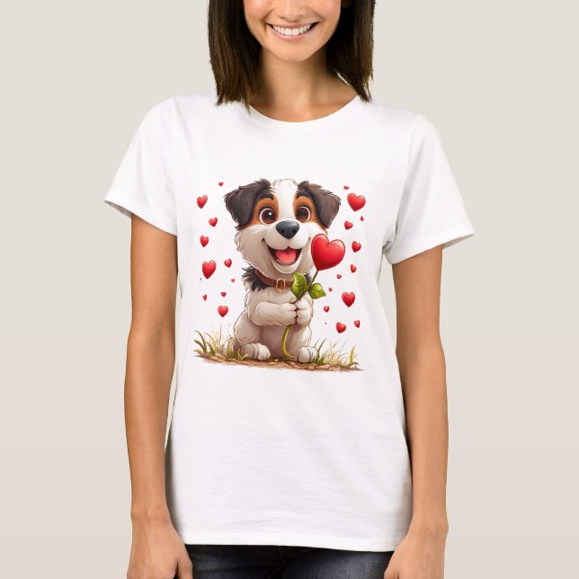 T-shirt Chien de dessin animé mignon (Devant)