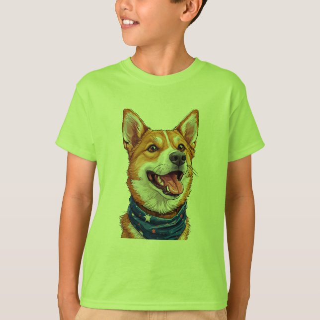 T-shirt Chien de dessin animé mignon (Devant)