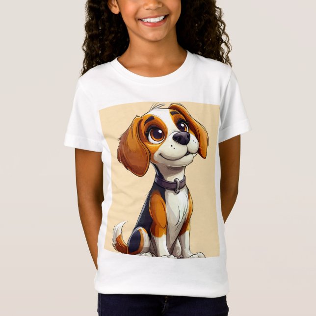 T-Shirt Chien de dessin animé mignon (Devant)
