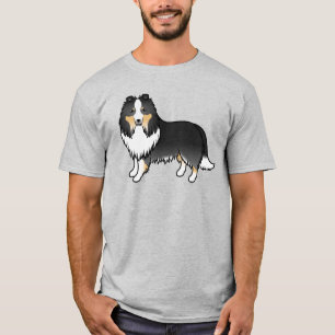 T-shirt Chien de dessin animé Sheltie Shetland Sheepdog tr