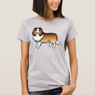 T-shirt Chien de dessin animé Shetland Shetland Sheltie sa