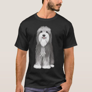 T-shirt Chien de dessin de Collie à poils Cute Beardie L