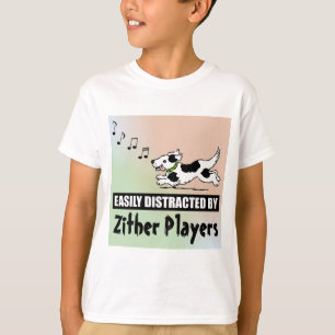 T-shirt Chien de dessin facile distrait par les joueurs de