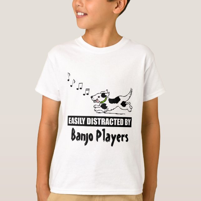 T-shirt Chien de dessin facile distrait par les joueurs de (Devant)