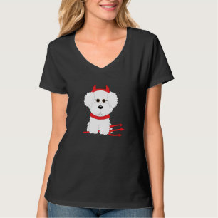 T-shirt Chien de diable de Bichon Frise Halloween
