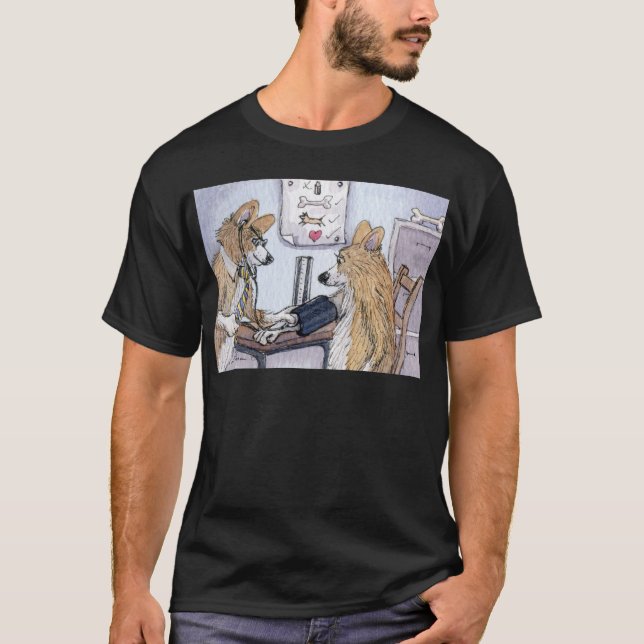 T-shirt Chien de docteur Gallois Corgi vérifiant la (Devant)