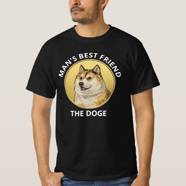 T-shirt Chien de Dogecoin Personnalisé Noir (Devant)