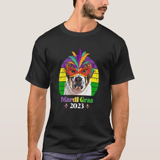 T-shirt Chien de fête St Bernard Mardi Gras 2023 (Devant)