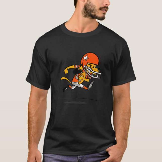 T-shirt Chien de football américain avec casque courant (Devant)