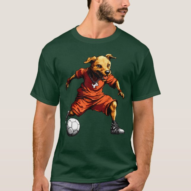 T-shirt Chien de football ami fille (Devant)