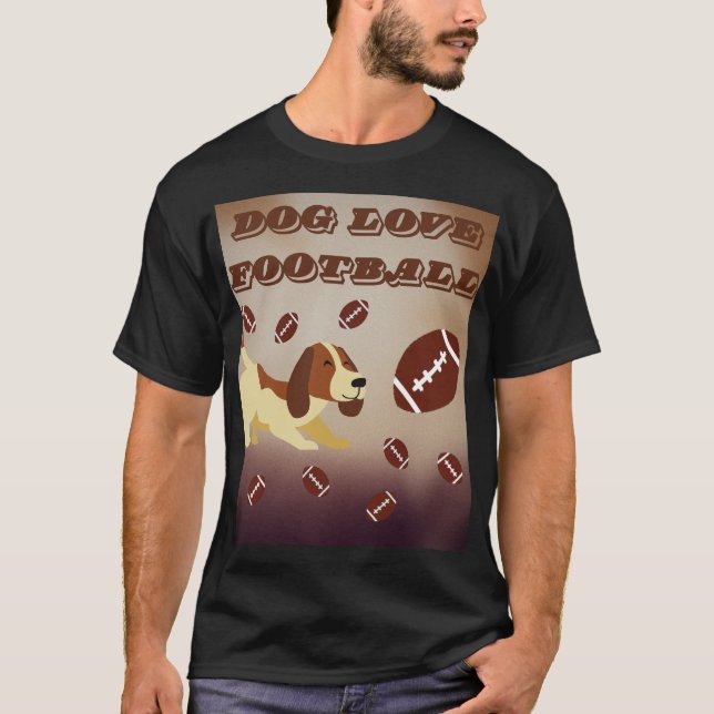 T-shirt Chien de football masculin Pup Joueur Graphic (Devant)