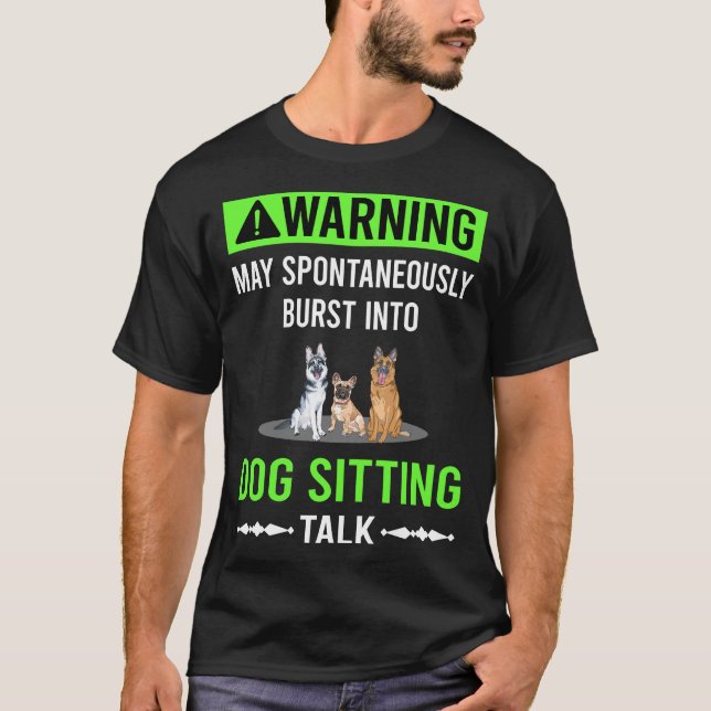 T-shirt Chien de garde vert assis (Devant)