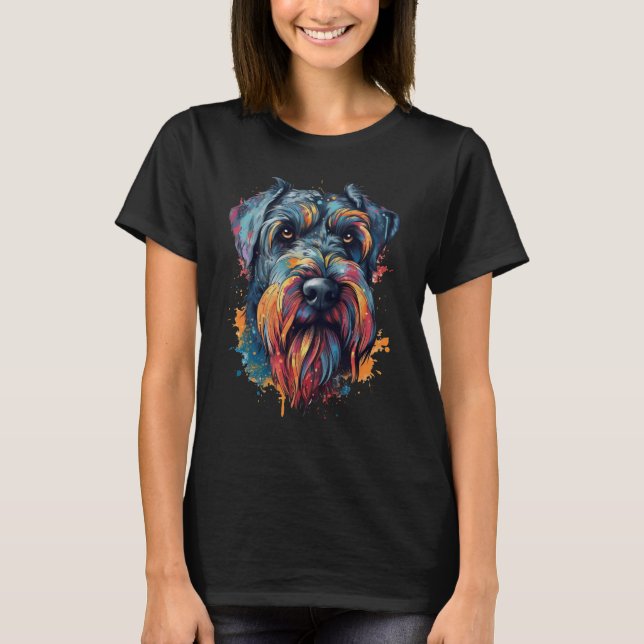T-shirt Chien de Giant-schnauzer coloré (Devant)
