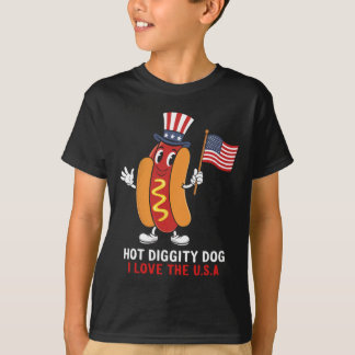 T-shirt Chien de grande excitation J'aime les États-Unis P