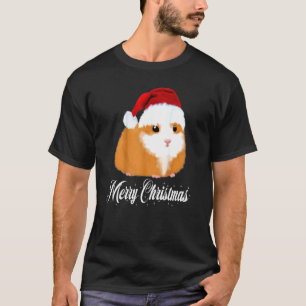 T-shirt Chien de Guinée Santa Chapeau Noël Animaux Noël No