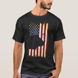 T-shirt Chien de Guinée Silhouette Drapeau américain 4 jui