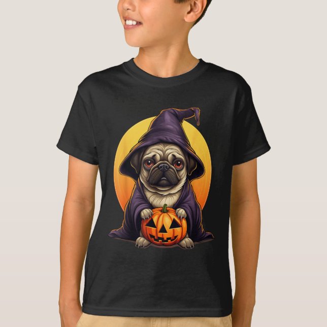 T-shirt Chien de Halloween Carlin (Devant)